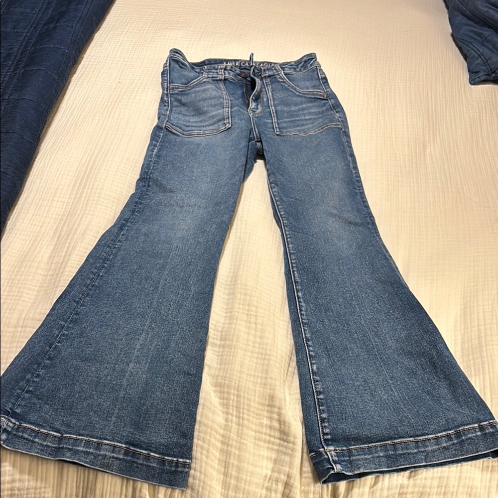AE Women's Blue Flared Jeans size 4S